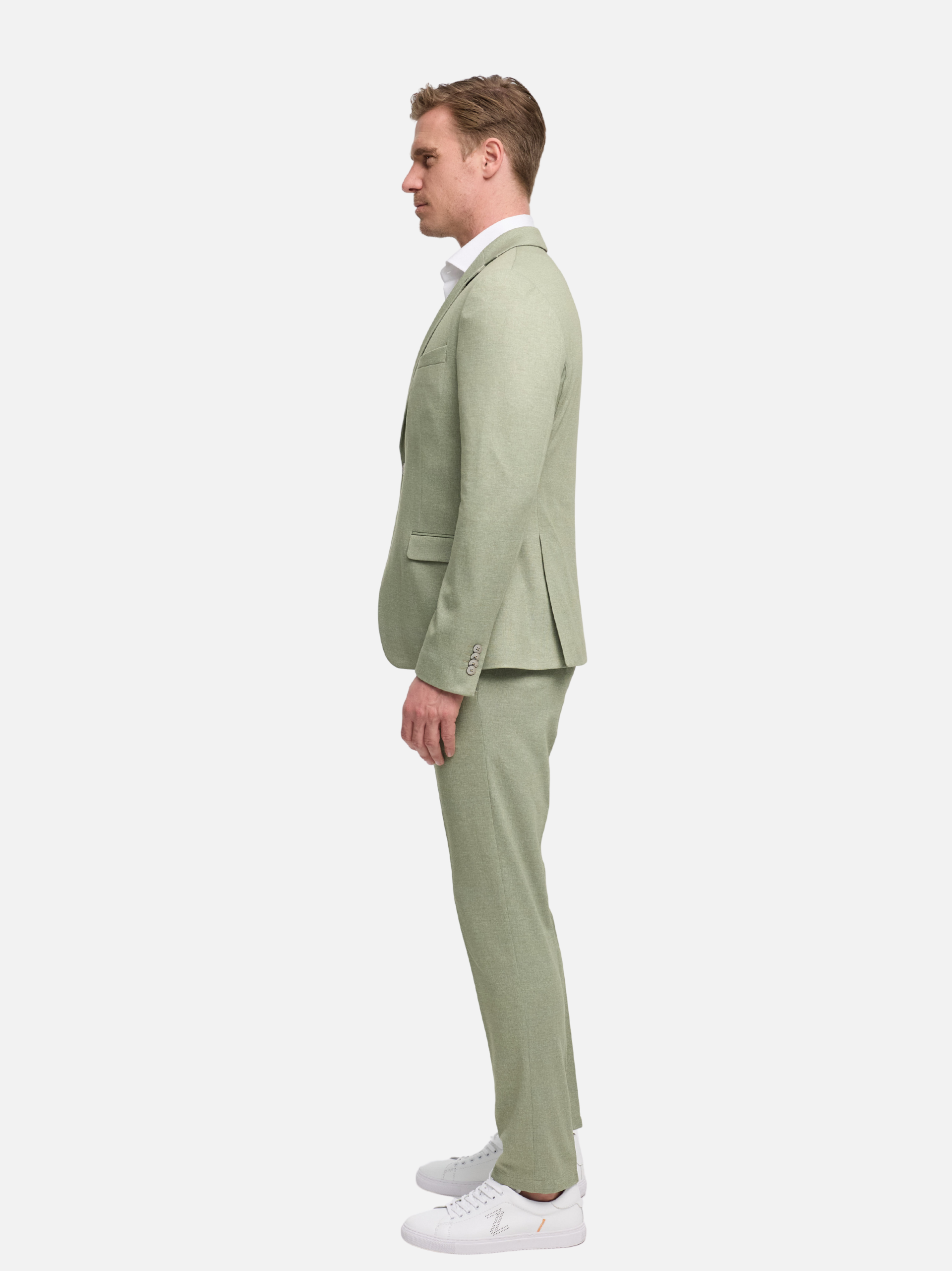 Herren Jersey Anzug in Lt. Green, Rückansicht