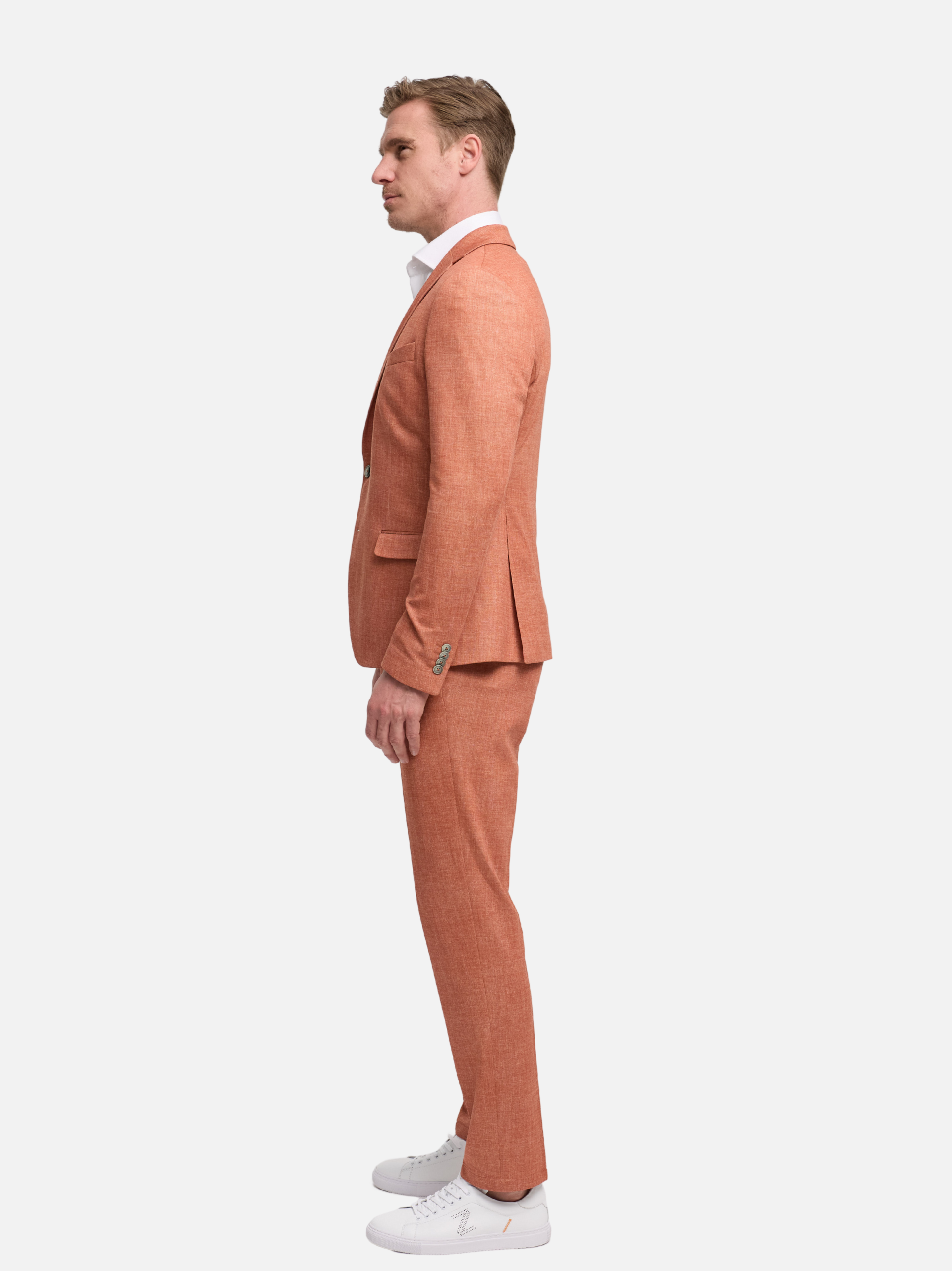 Herren Jersey Anzug in Dk. Orange, Rückansicht