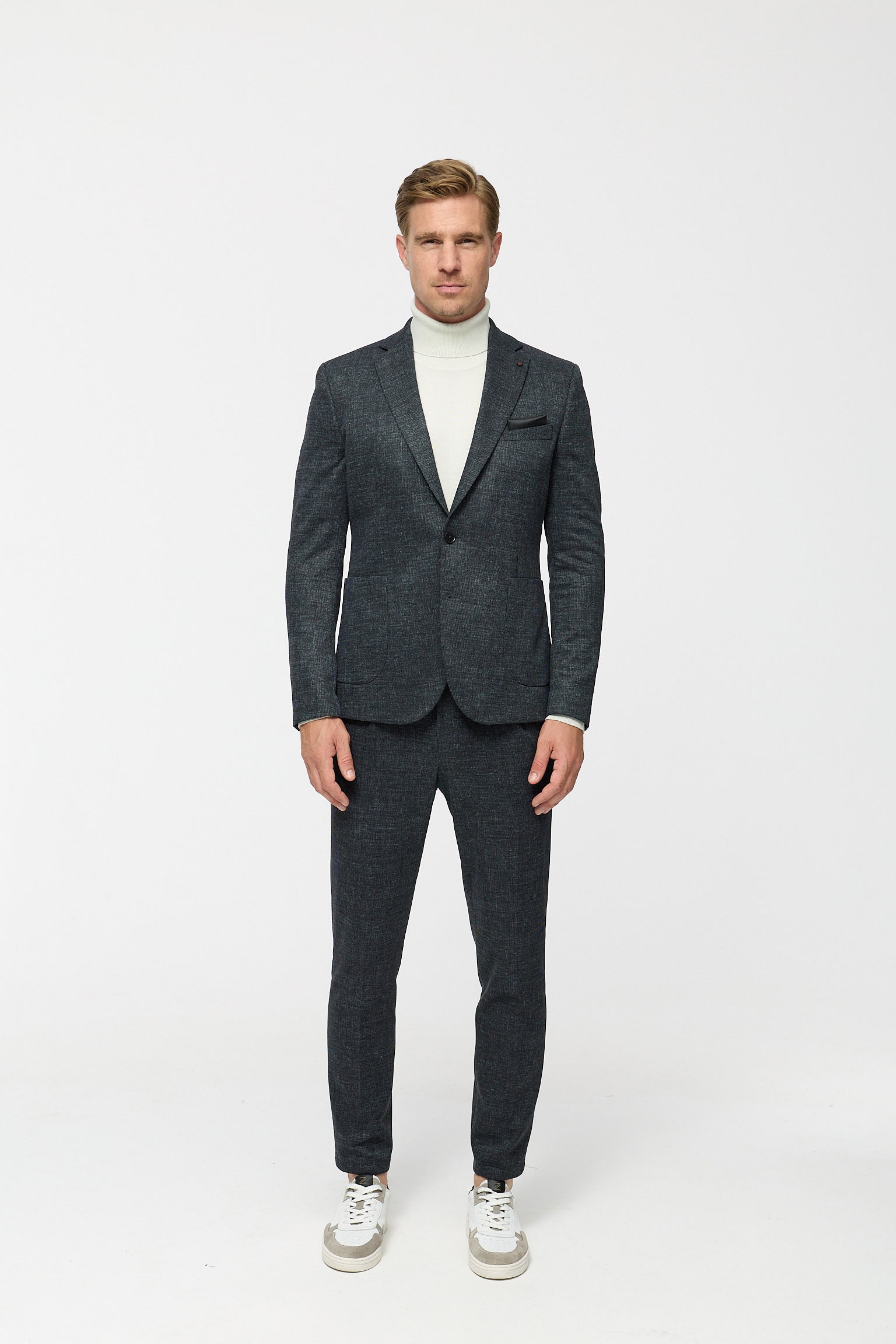 Herren Jersey Anzug in Anthracite, Vorderansicht
