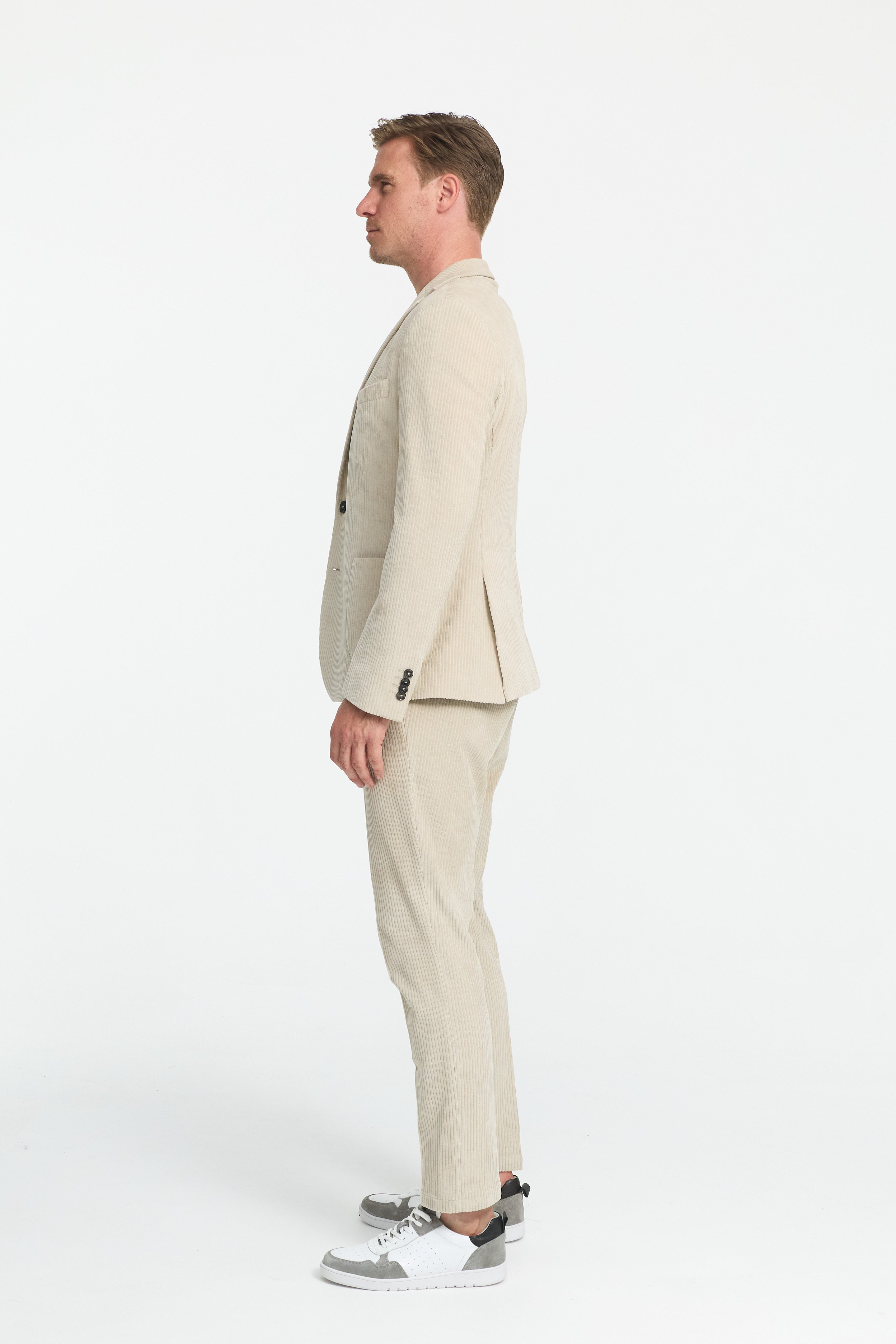 Jersey Cord Anzug 232619-220 Beige