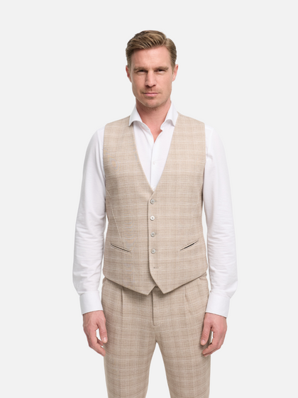 DiWesley Anzugweste Slim Fit | Dk. Beige