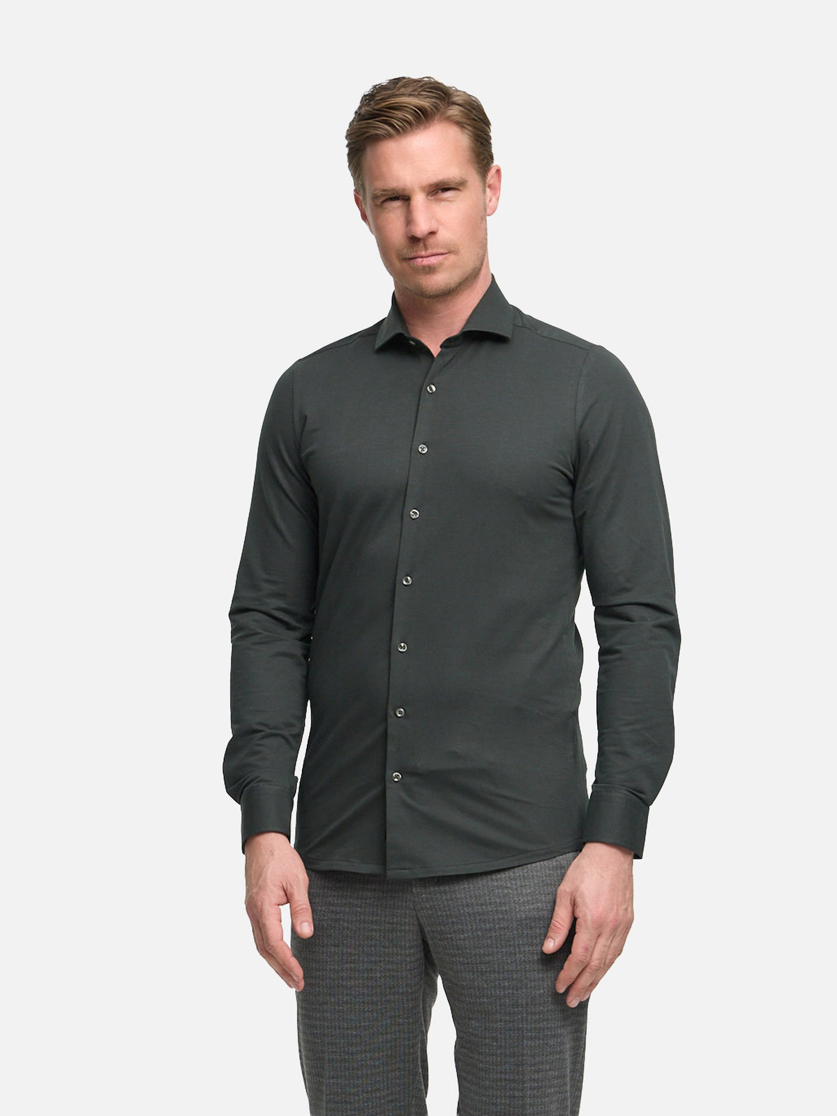DiHans Hemd Slim Fit | Dk. Olive