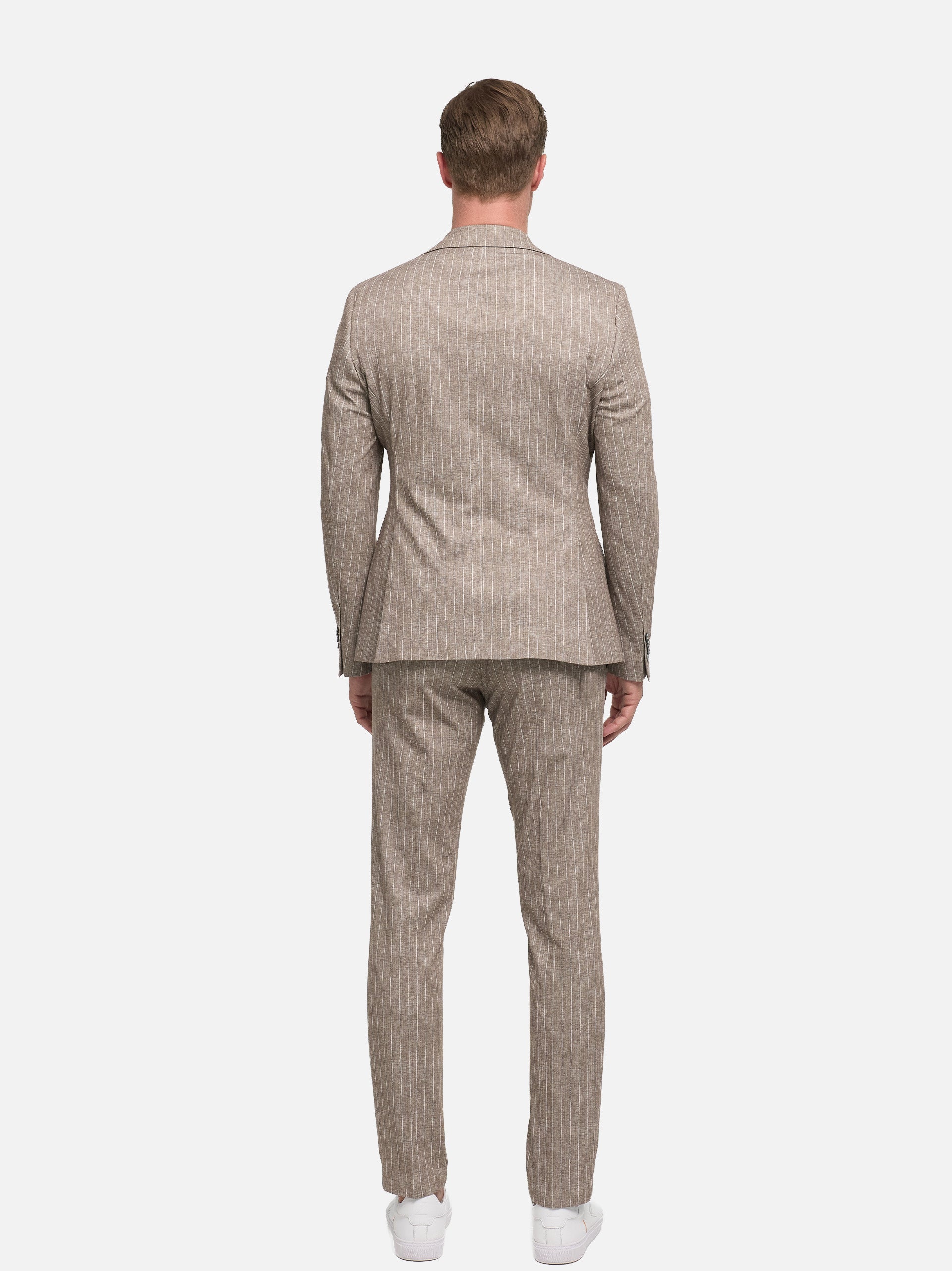 Herren Jersey Anzug in Dk. Beige, Rückansicht