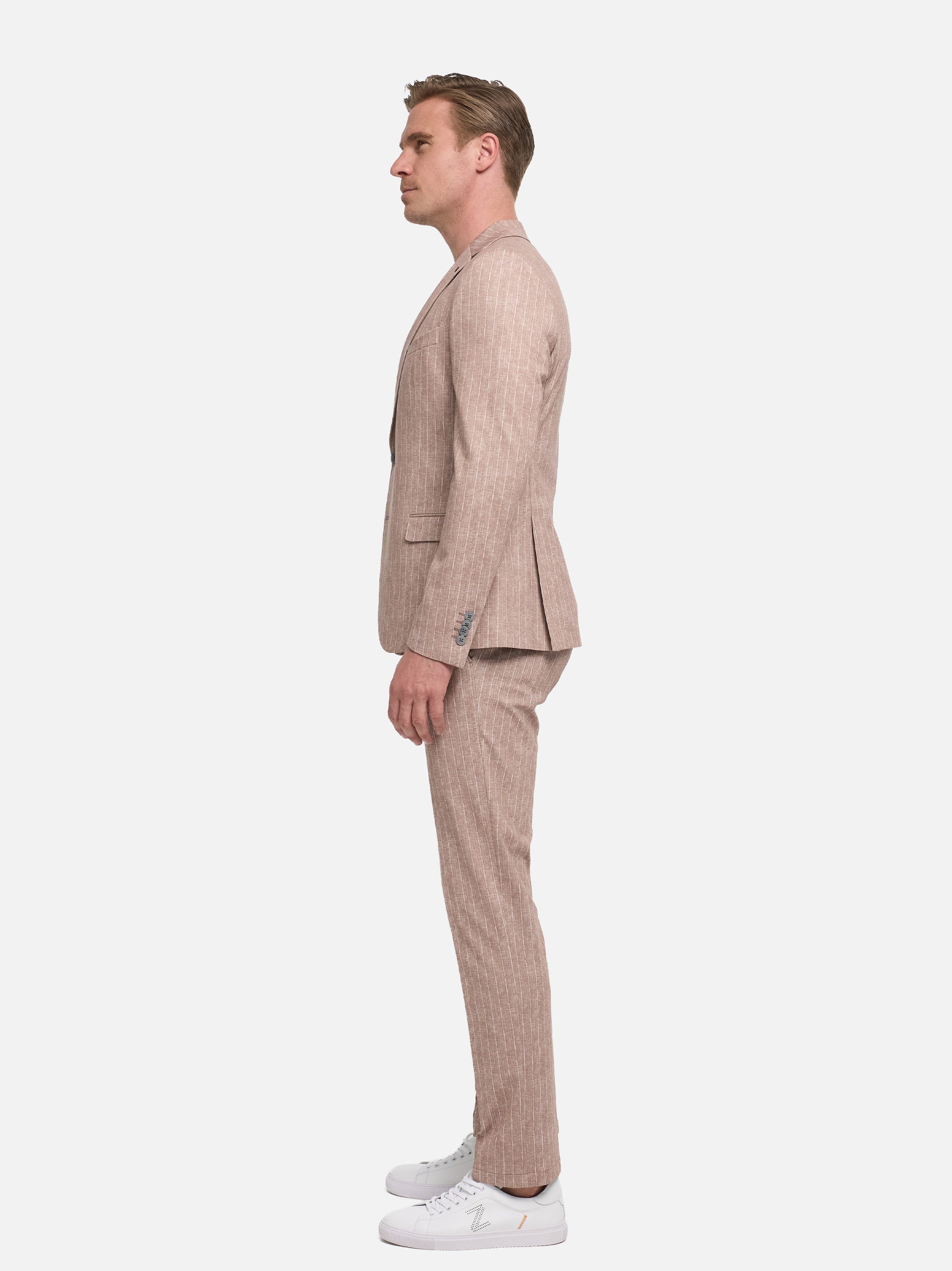 Herren Jersey Anzug in Med. Rose, Seitenansicht
