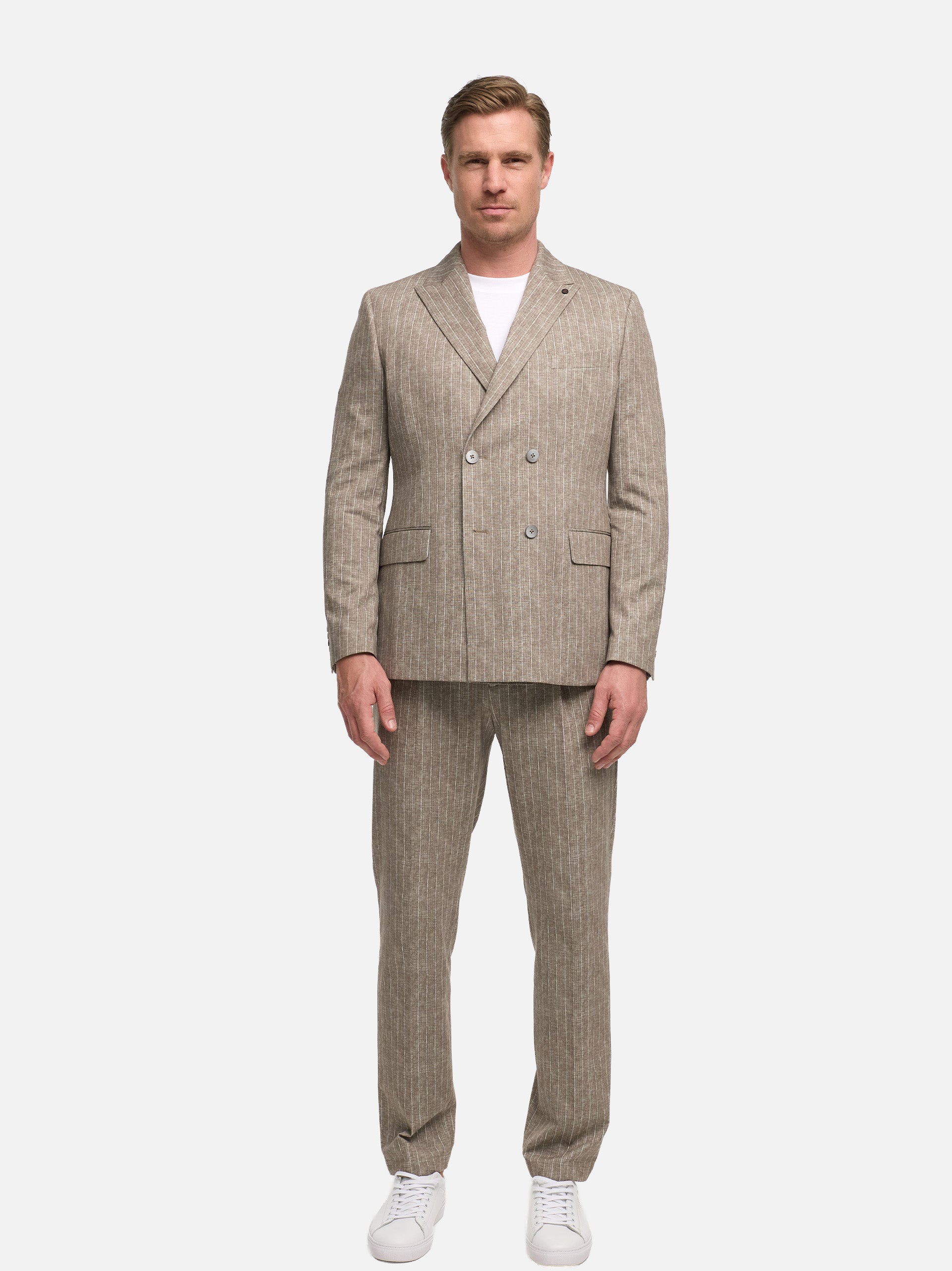 Herren Anzug in Dk. Beige, Vorderansicht
