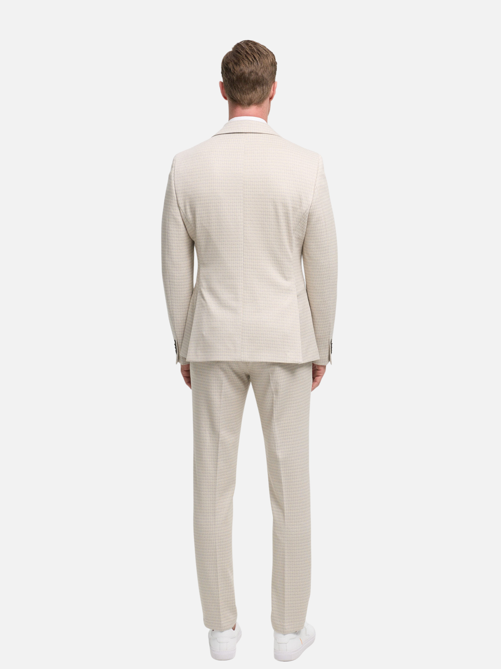 Herren Jersey Anzug in Med. Beige, Detailansicht