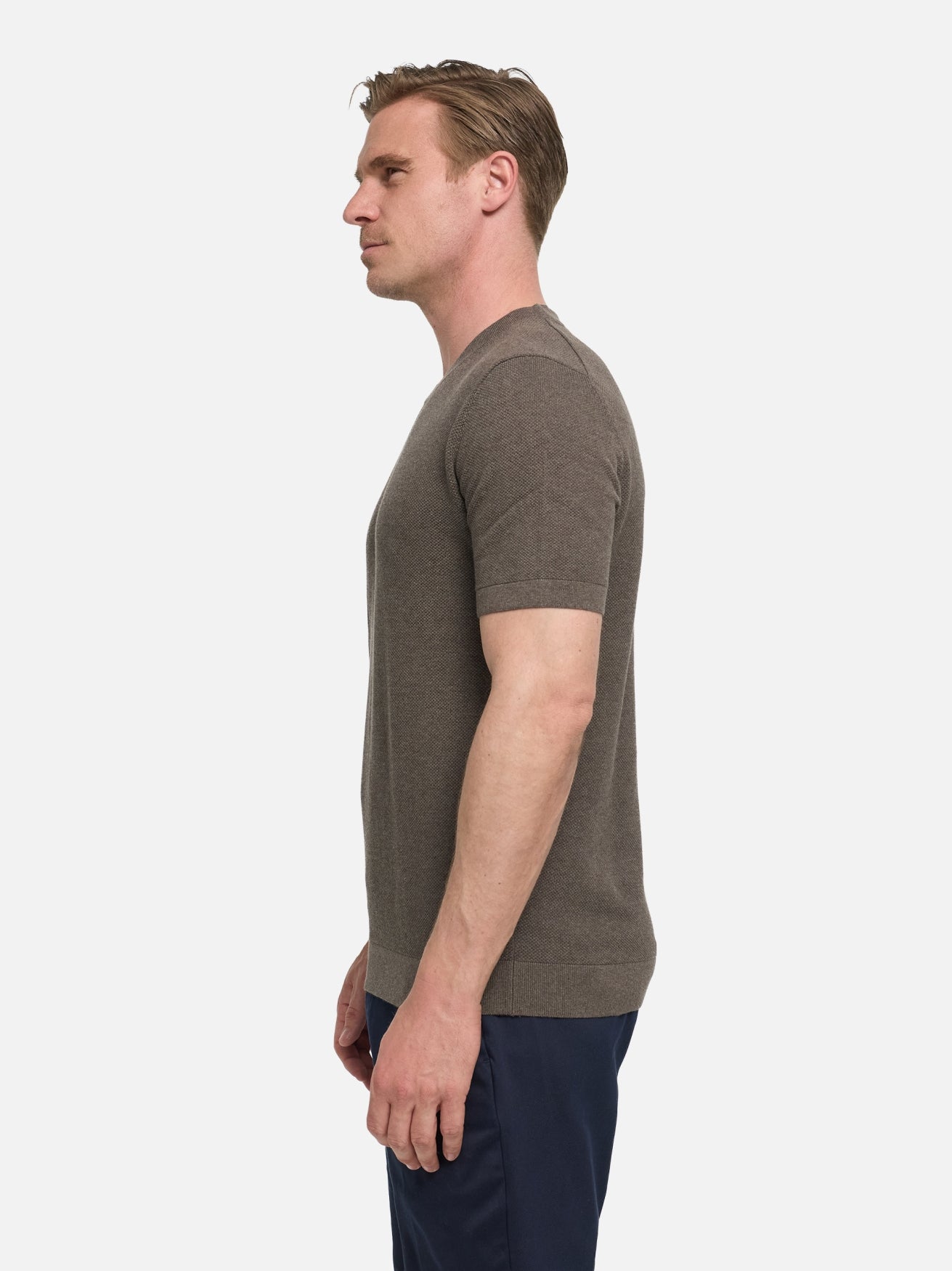 Herren T-Shirt DiVanni in Dk. Brown, Seitenansicht