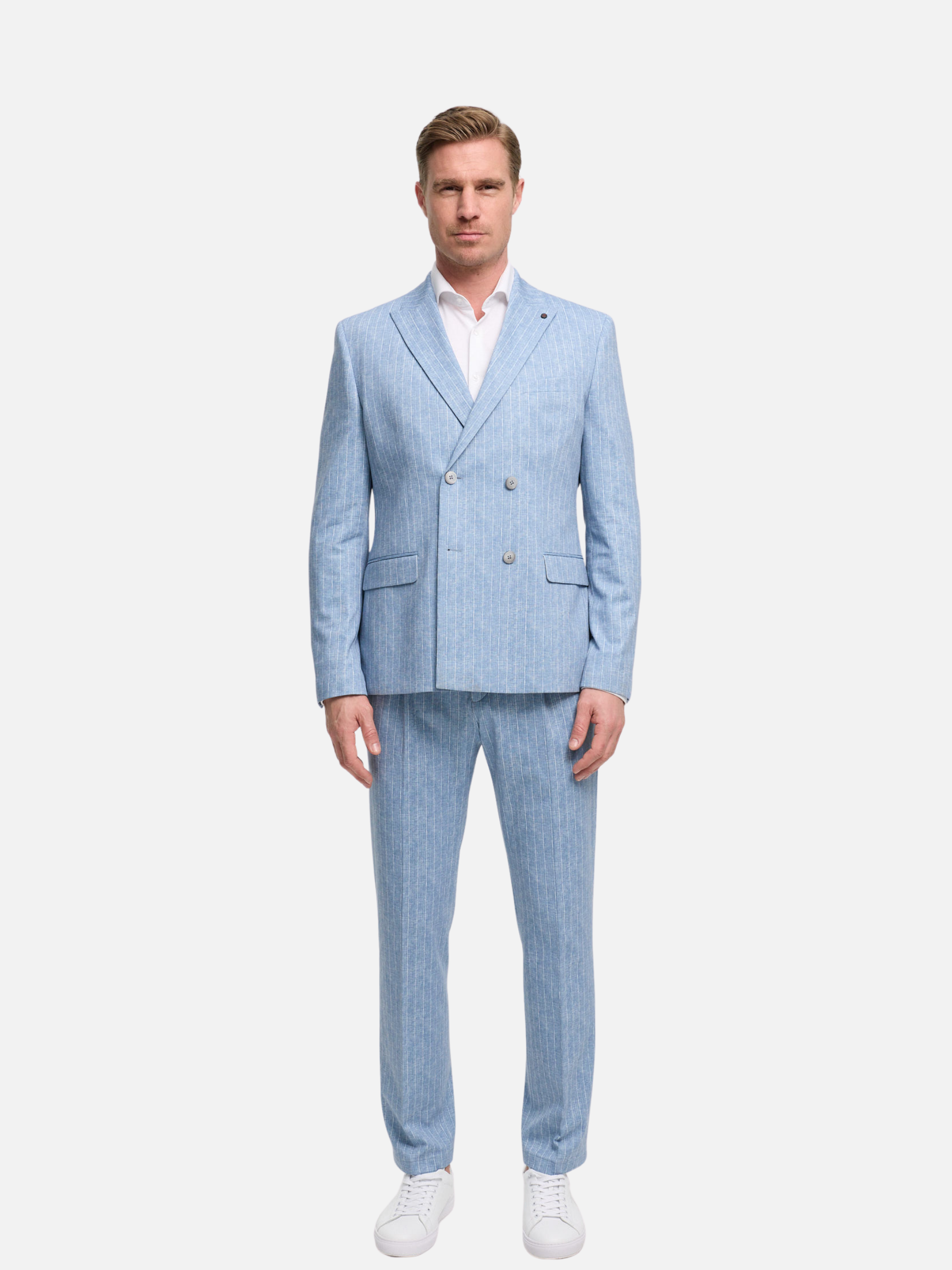 Herren Jersey Anzug in Med. Blue, Vorderansicht