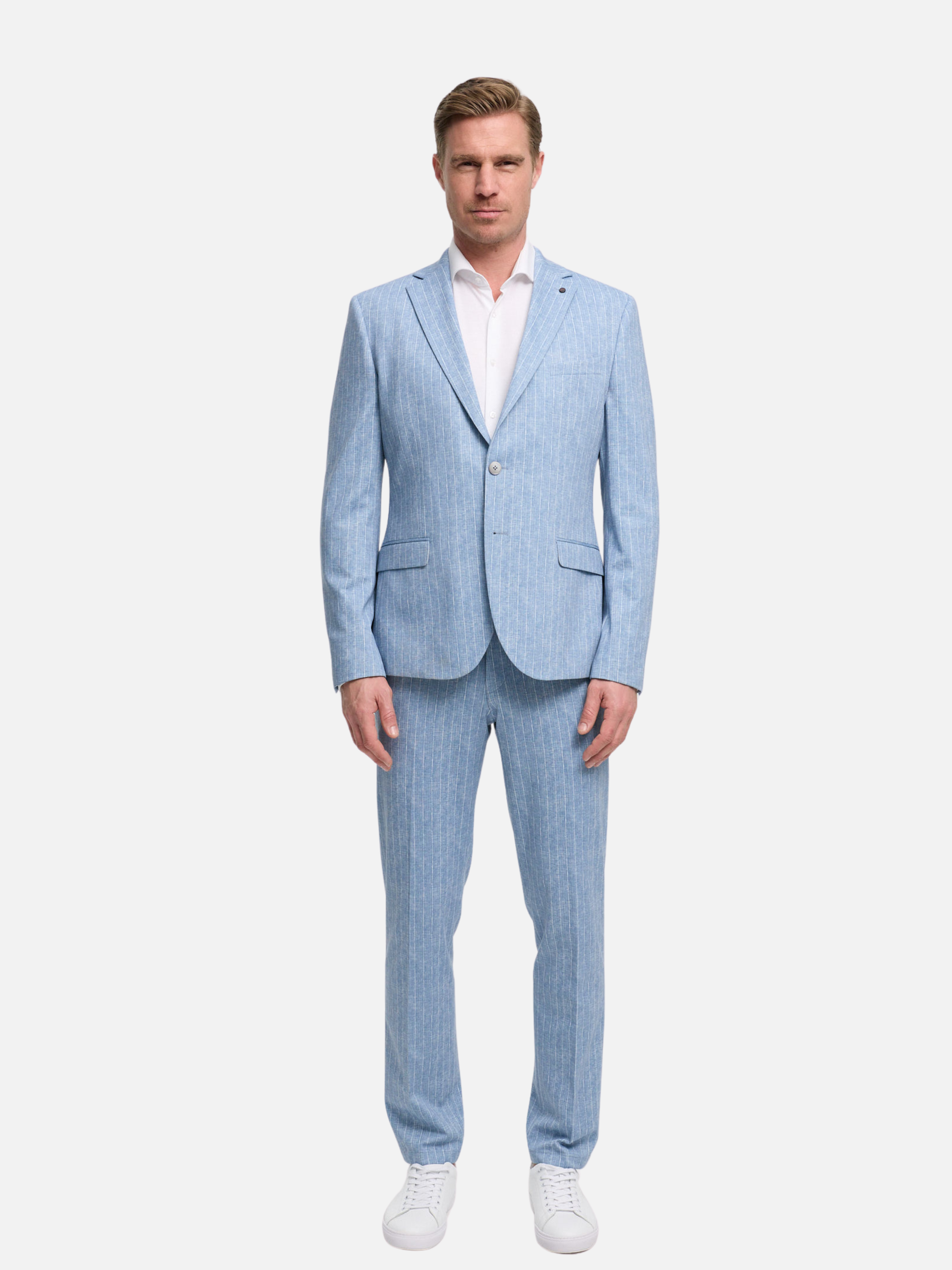 Herren Jersey Anzug in Med. Blue, Vorderansicht
