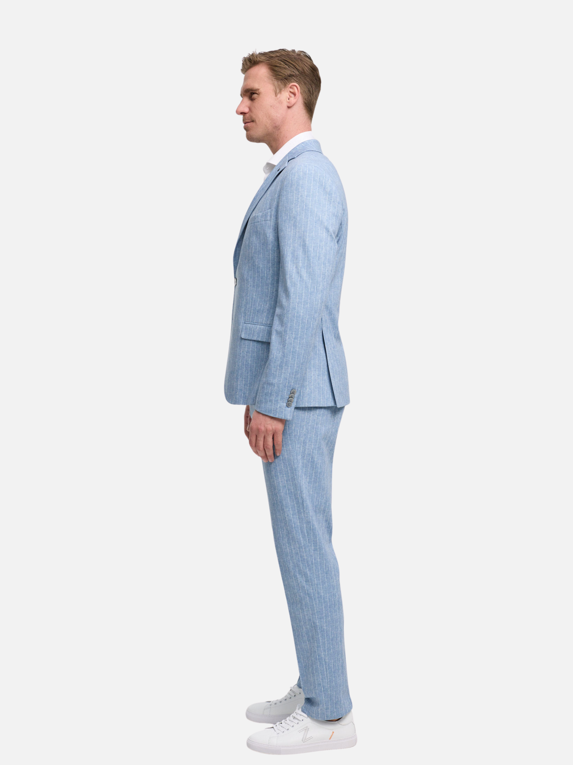 Herren Jersey Anzug in Med. Blue, Seitenansicht
