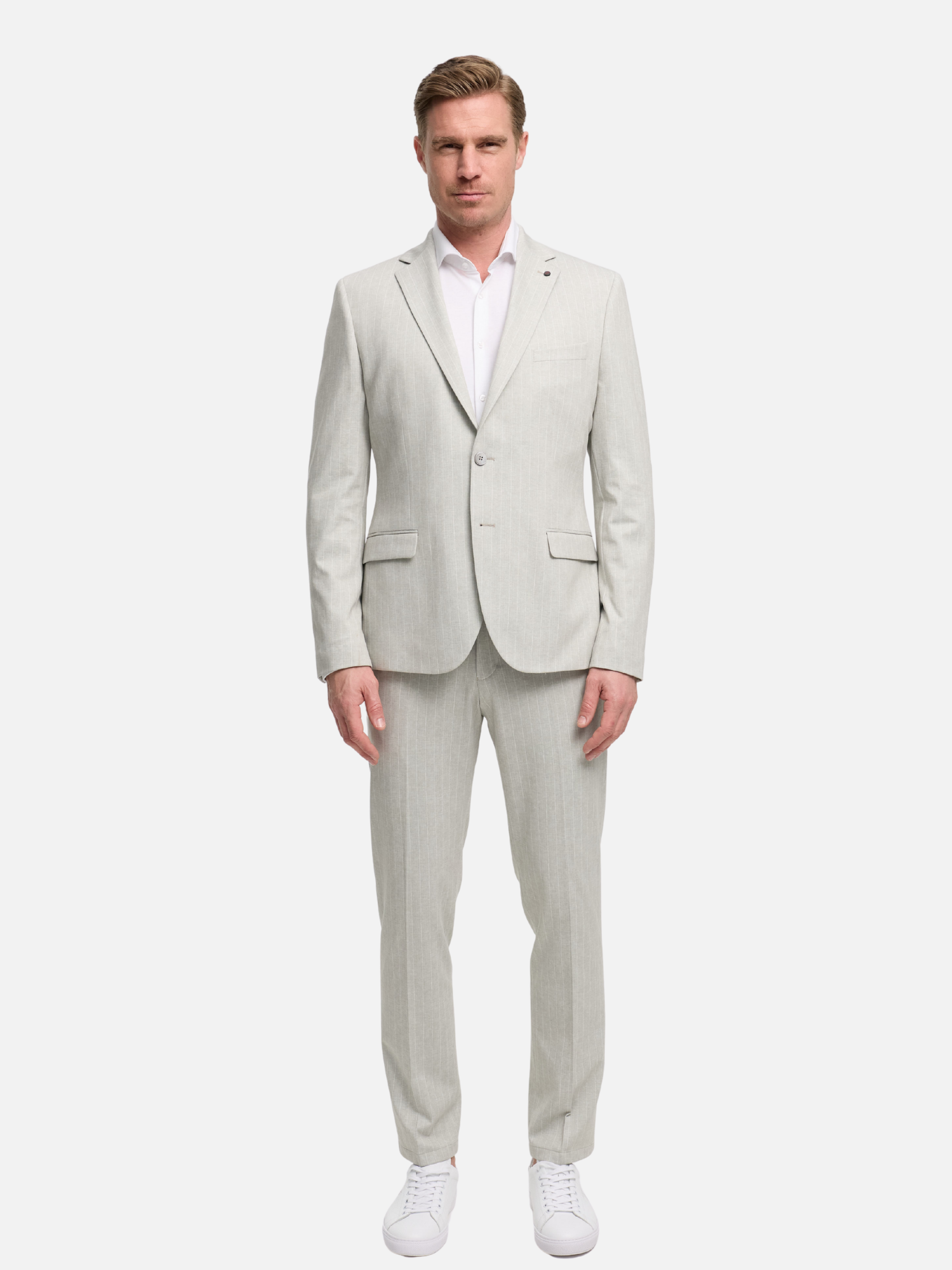 Herren Jersey Anzug in Med. Grey, Vorderansicht