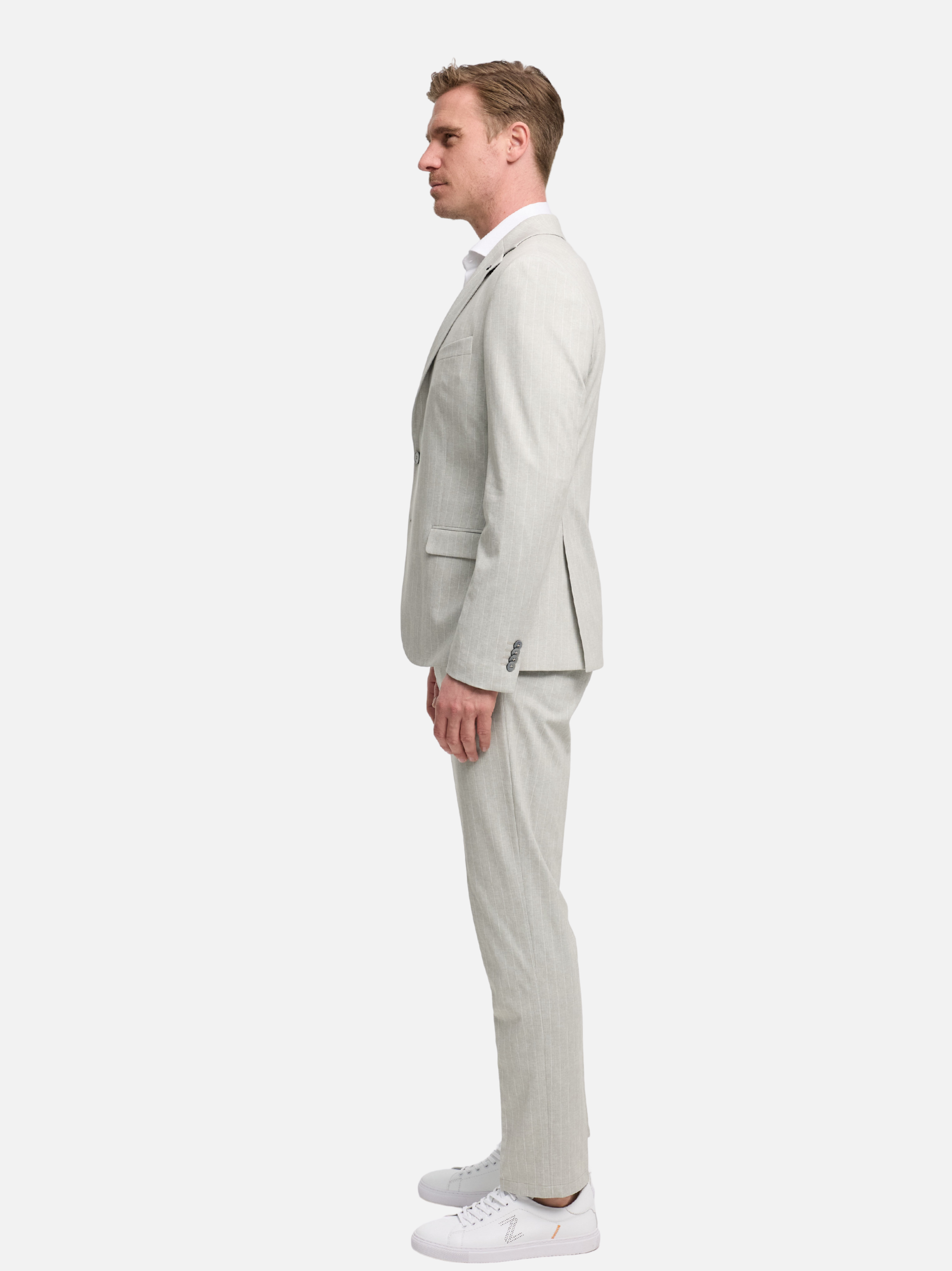 Herren Jersey Anzug in Med. Grey, Seitenansicht