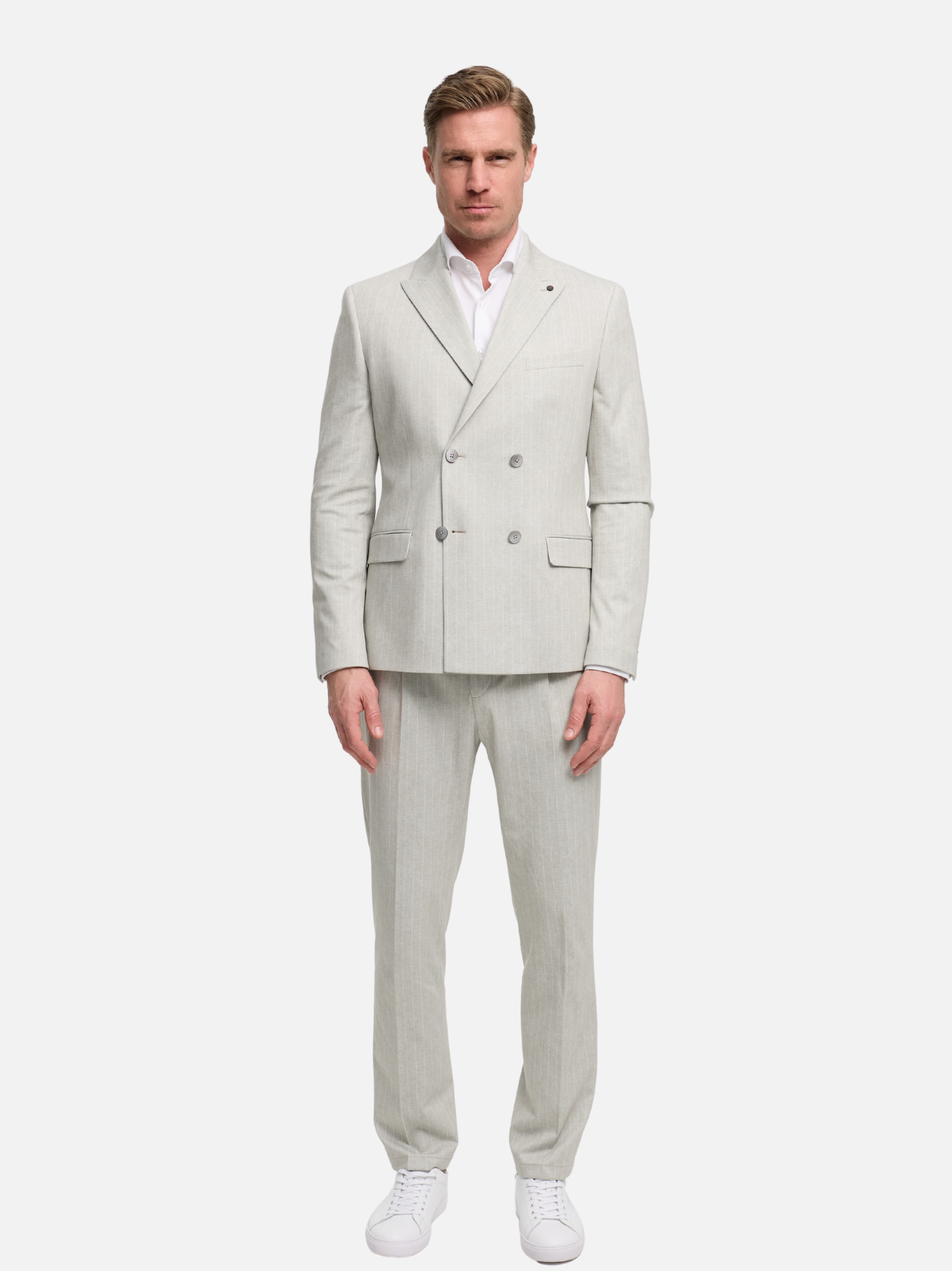 Herren Jersey Anzug in Med. Grey, Vorderansicht