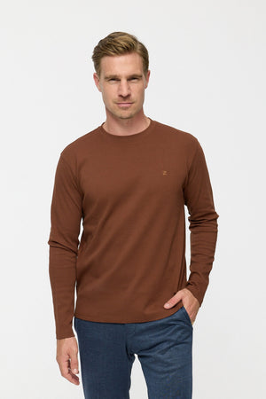 DiOwen Langarm Shirt Slim Fit | Rust
