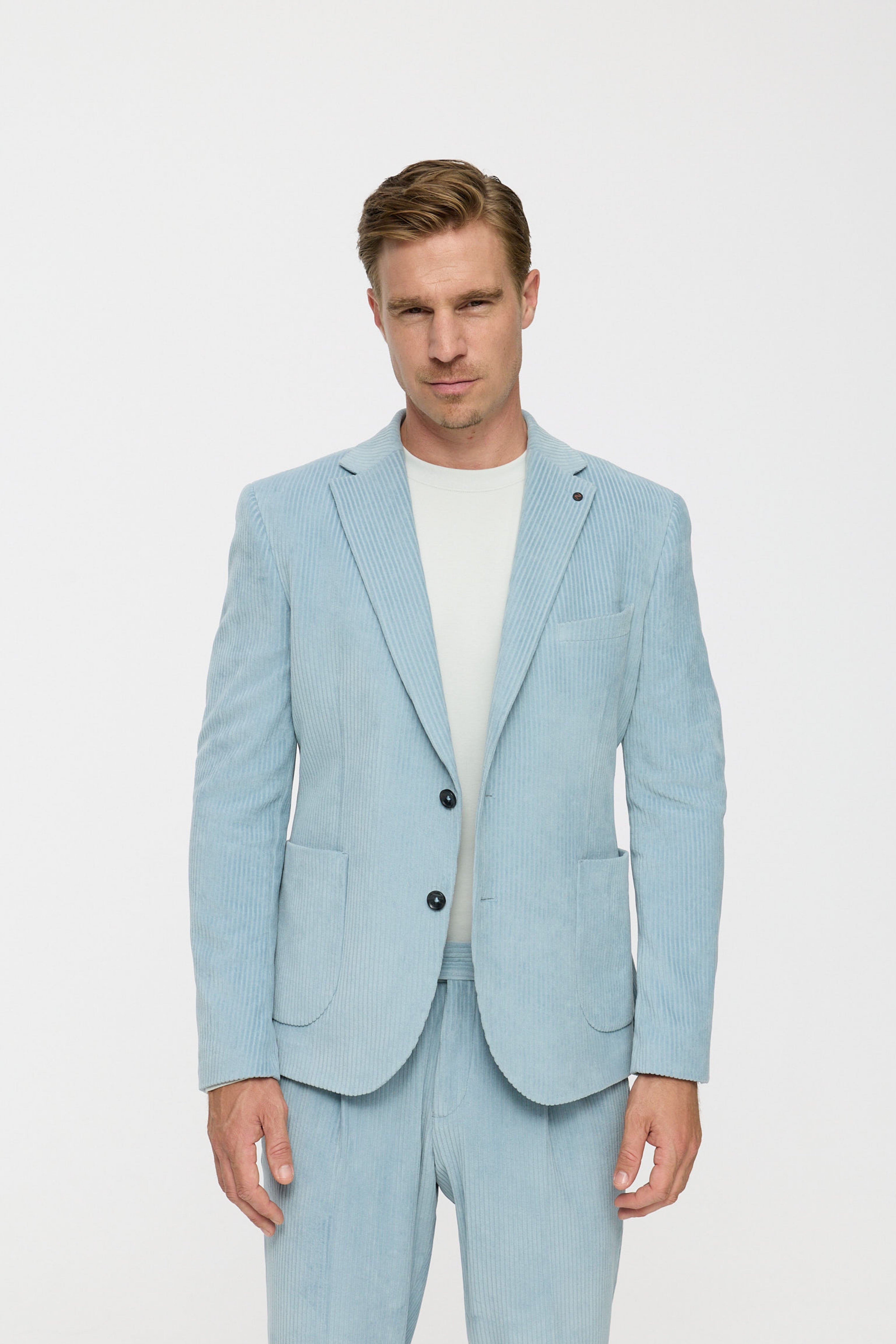 Jersey Cord Sakko DiNick AT 232619-630 Light Blue