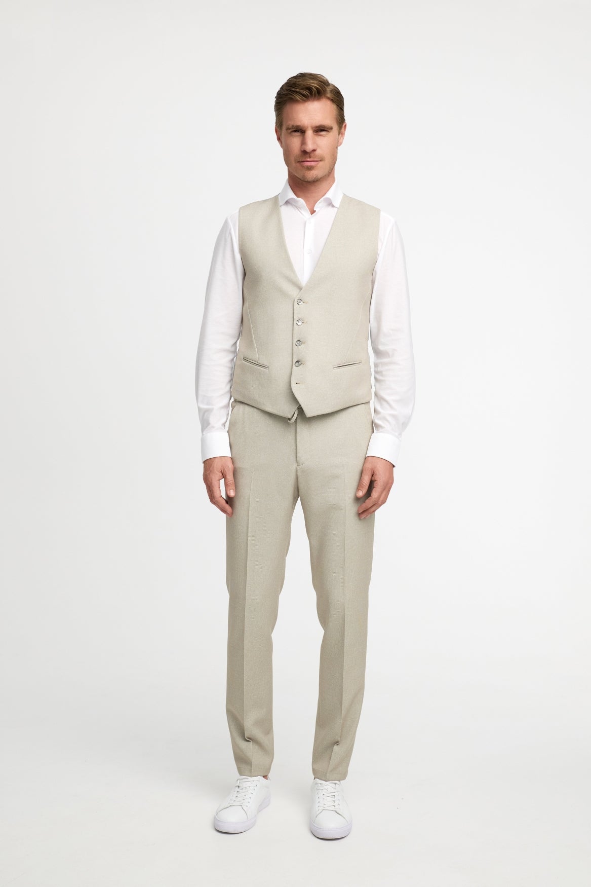 DiWesley Anzugweste Slim Fit | Lt. Beige