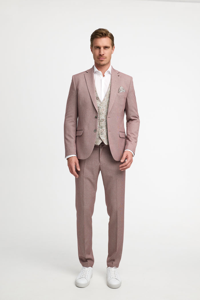 Herren Jersey Anzug in Med. Rose, Vorderansicht
