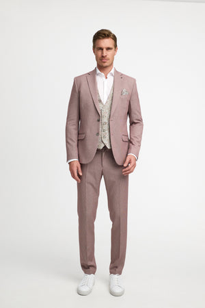 Herren Jersey Anzug in Med. Rose