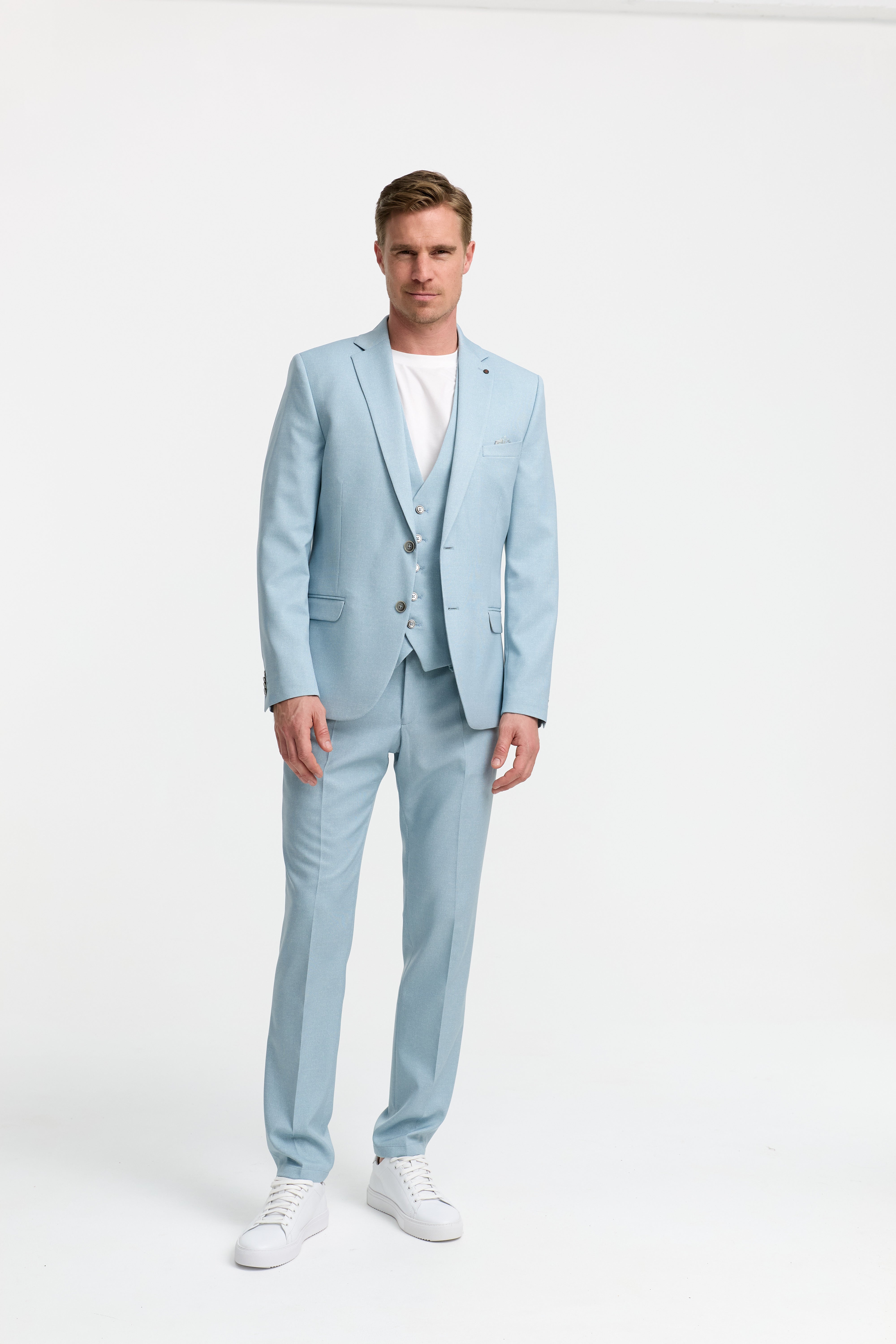 Herren Jersey Anzug in Lt. Blue