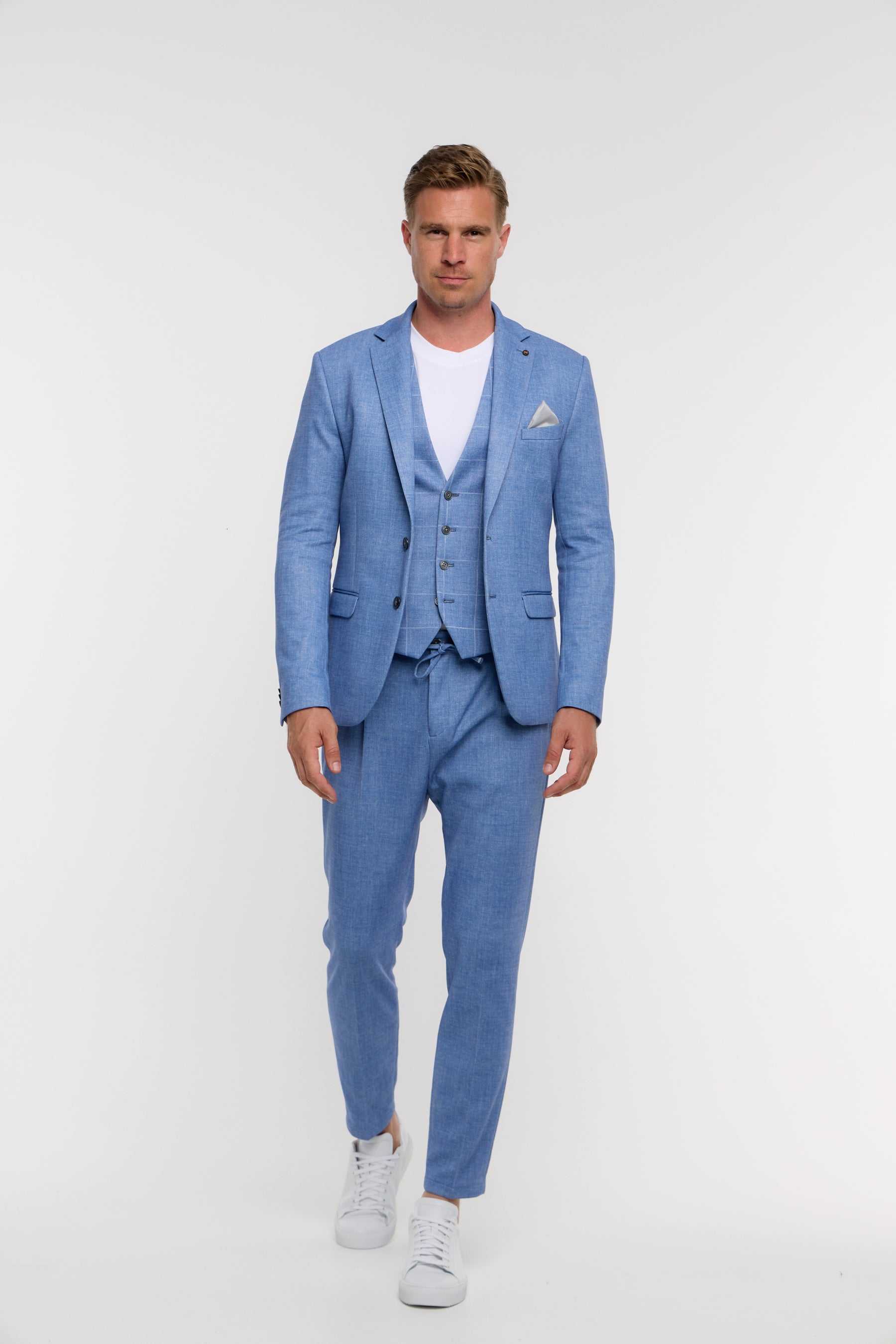 Aal Herren Schuhe Anzug Blau Suit Blauer Anzug Weiße Schuhe