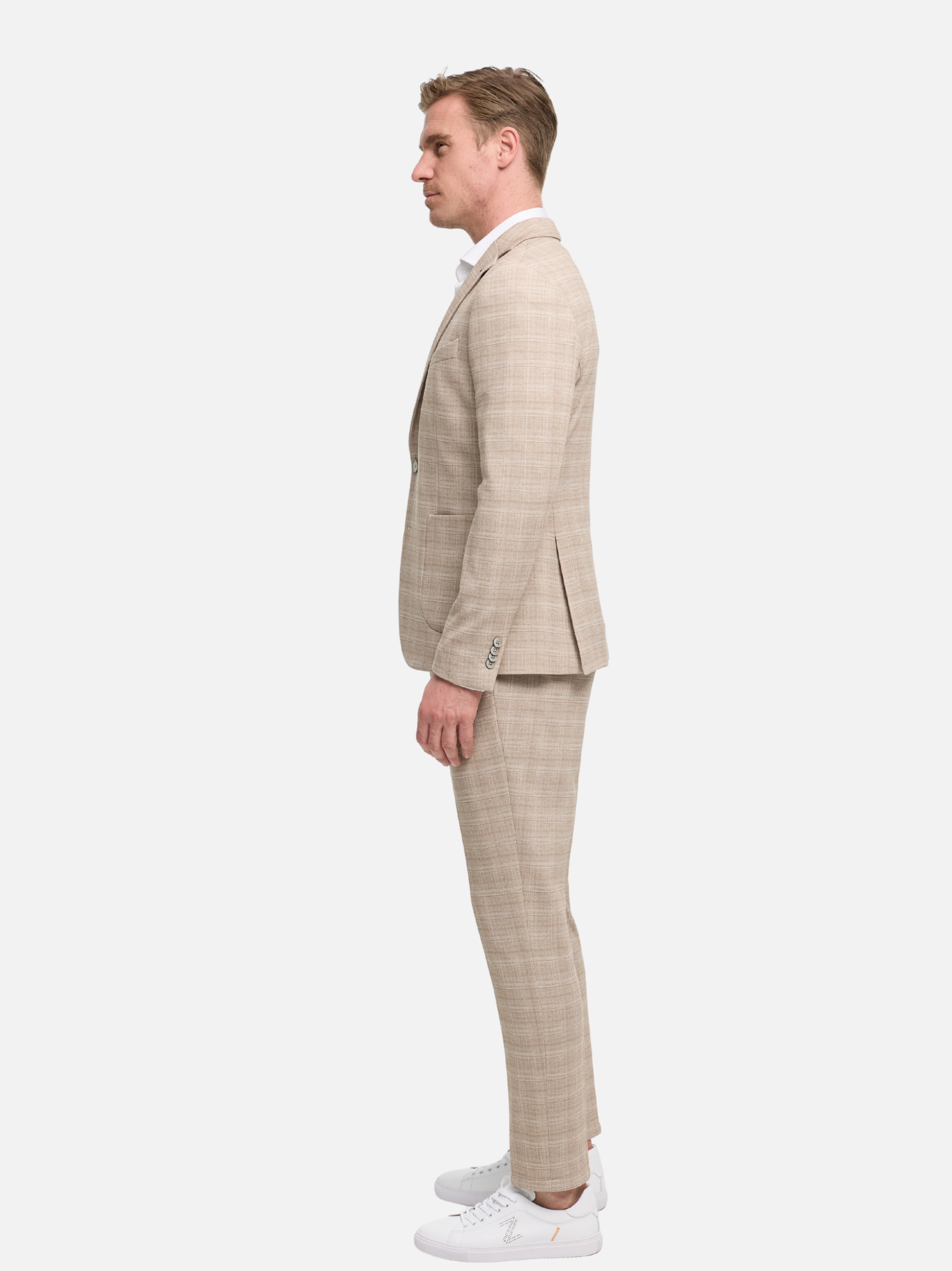 Herren Anzug in Dk. Beige, Rückansicht