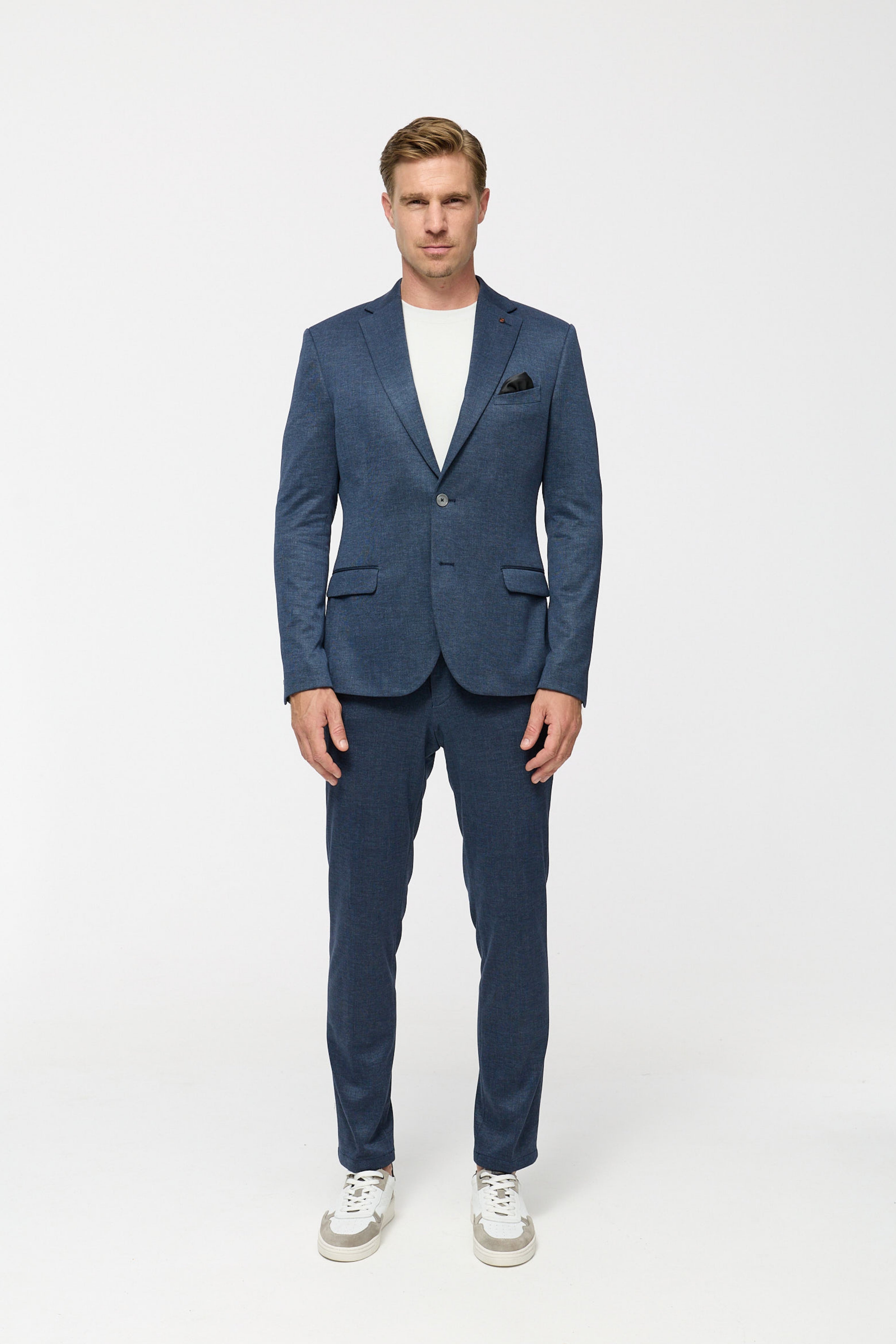 Herren Jersey Anzug in Med. Blue, Vorderansicht