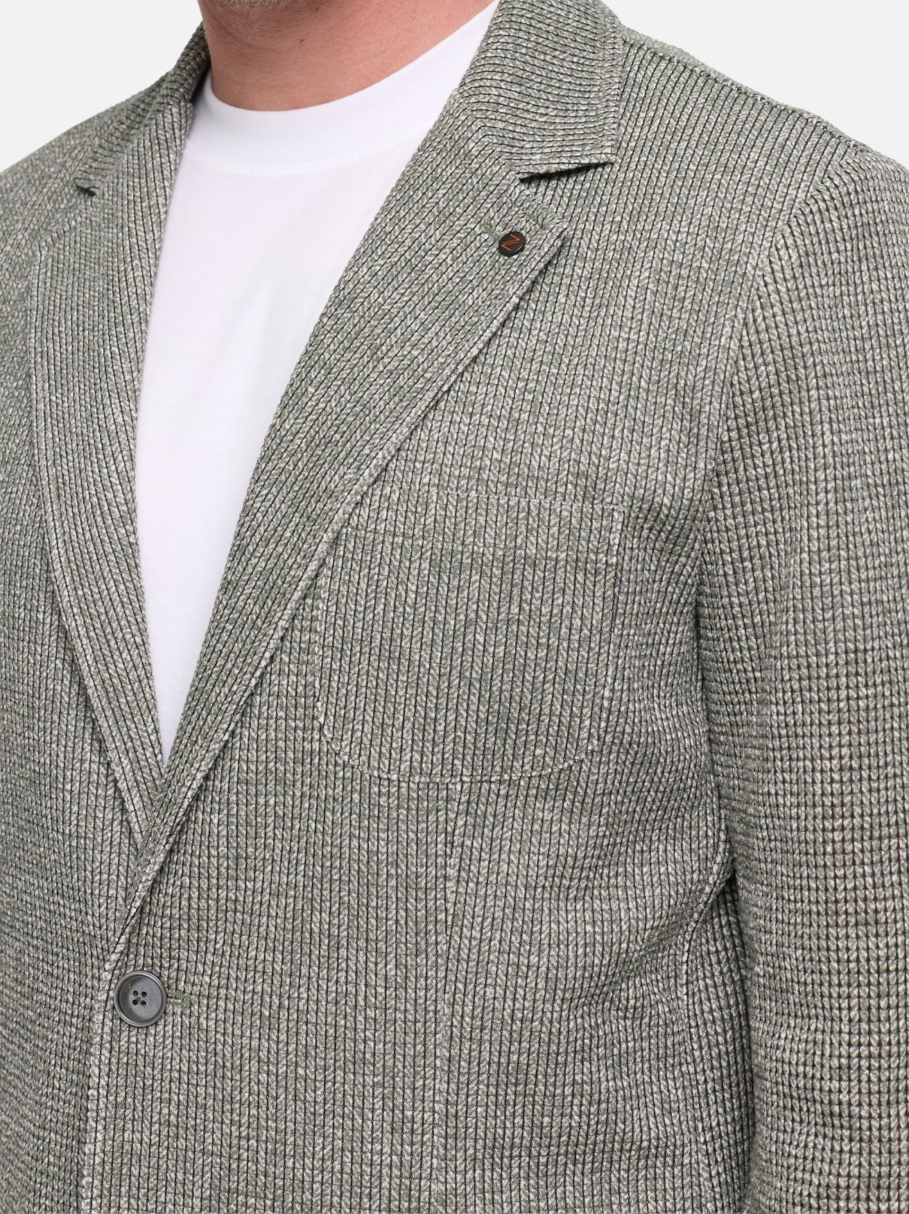 Herren Sakko DiFab in Olive-Grey, Detailansicht