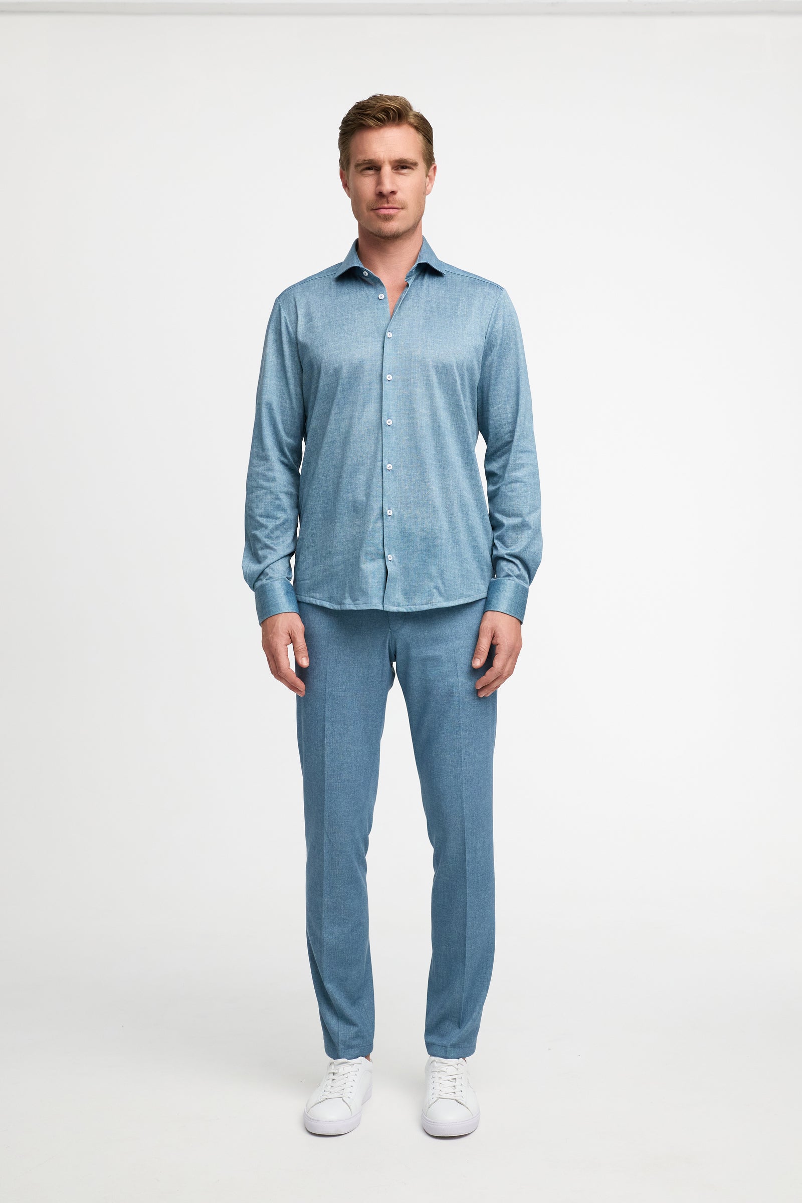 Slim Fit Hemd DiHans 251679-610 Blau - mit Hydrocool Technologie