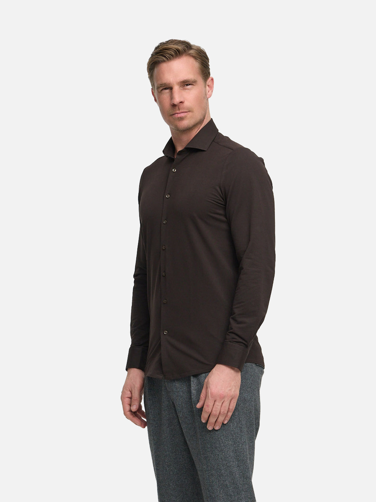 DiHans Hemd Slim Fit | Dk. Brown