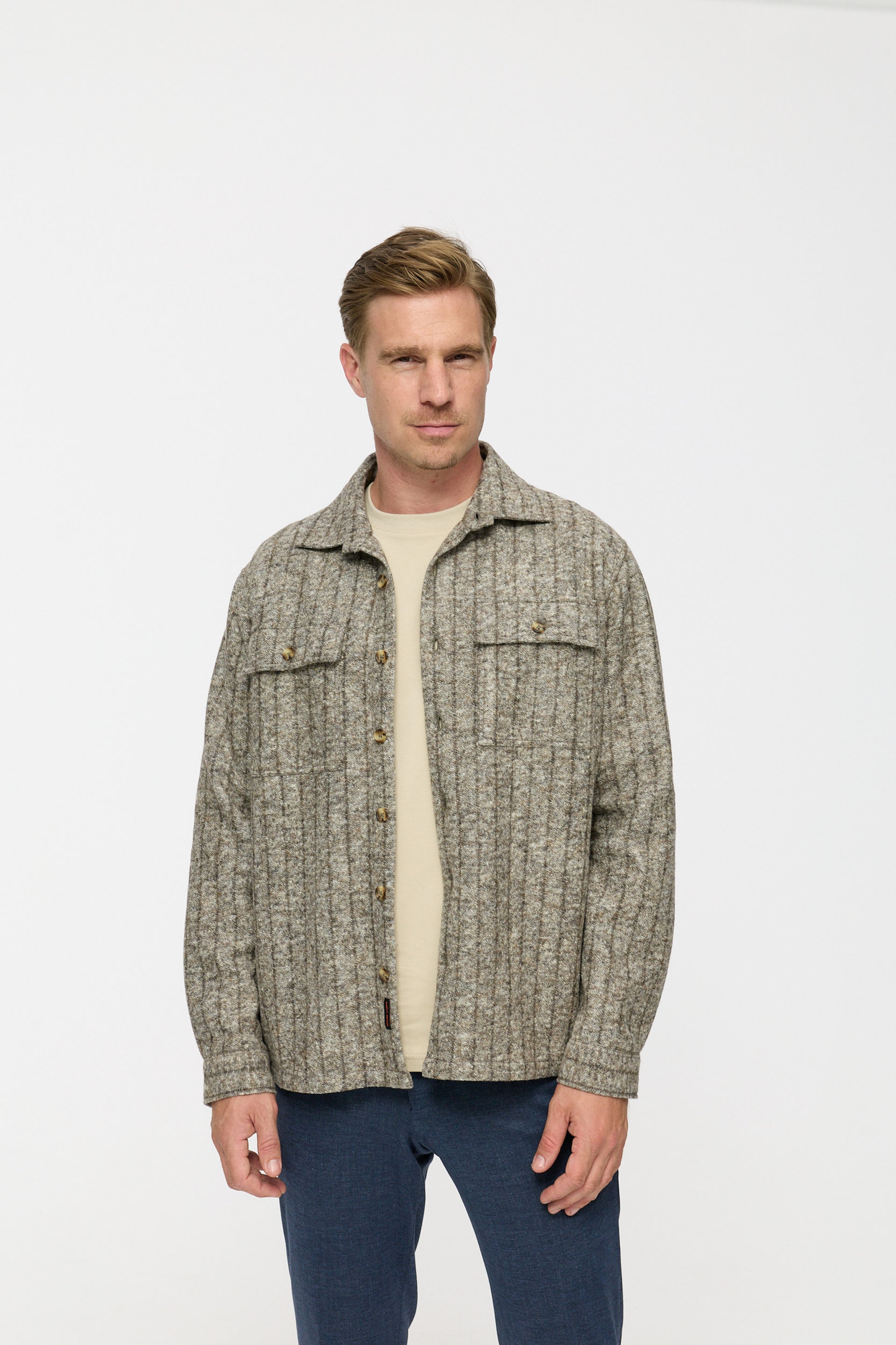 Overshirt DiTyler 252661-770 Beige Striped