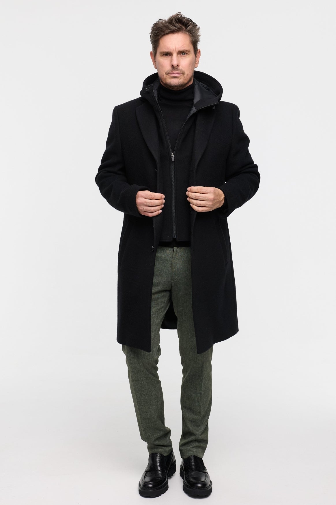 Herren Mantel DiArvid in Black, Rückansicht