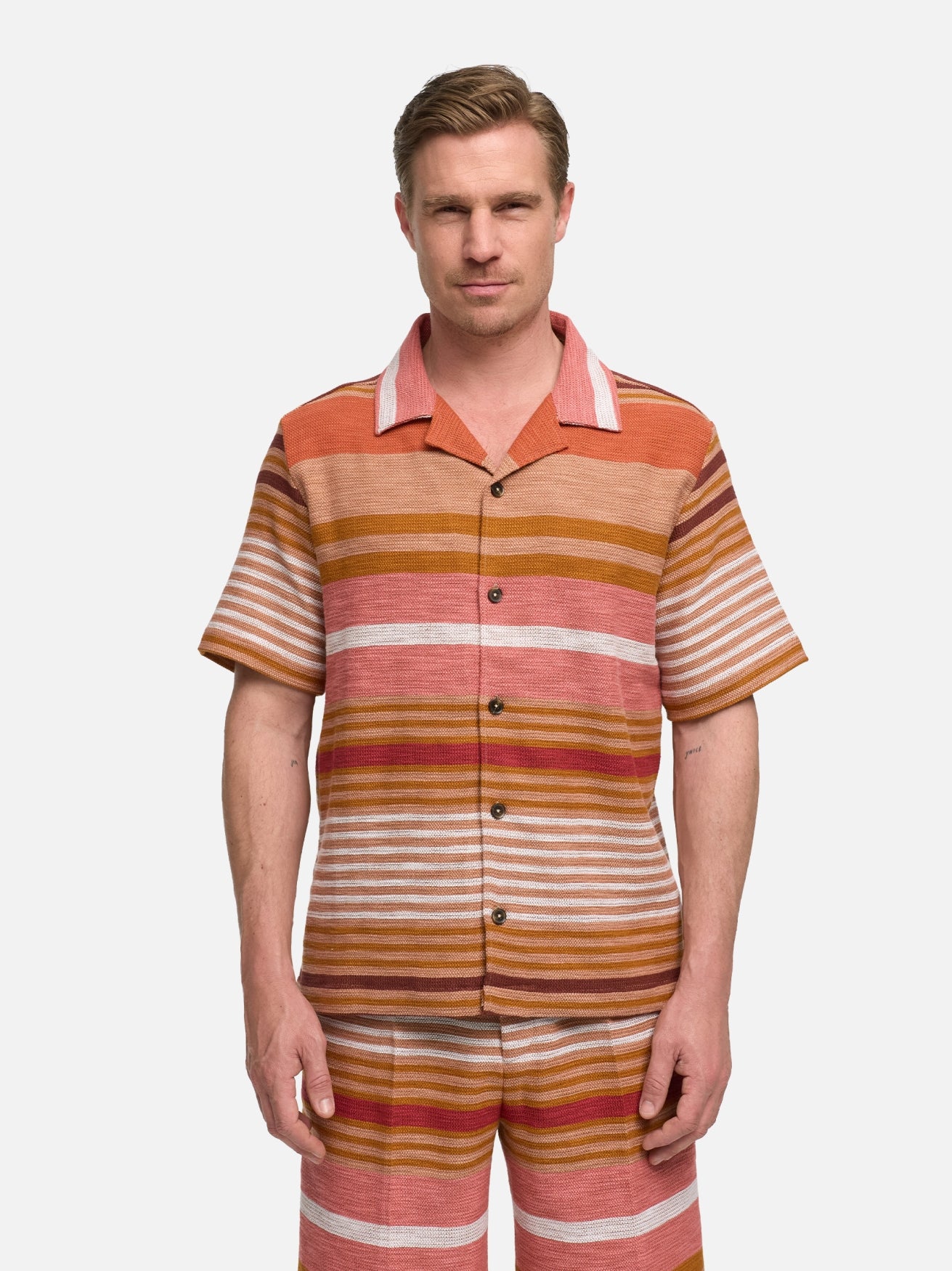 Herren Hemd DiCarlo in Dk. Beige, Vorderansicht