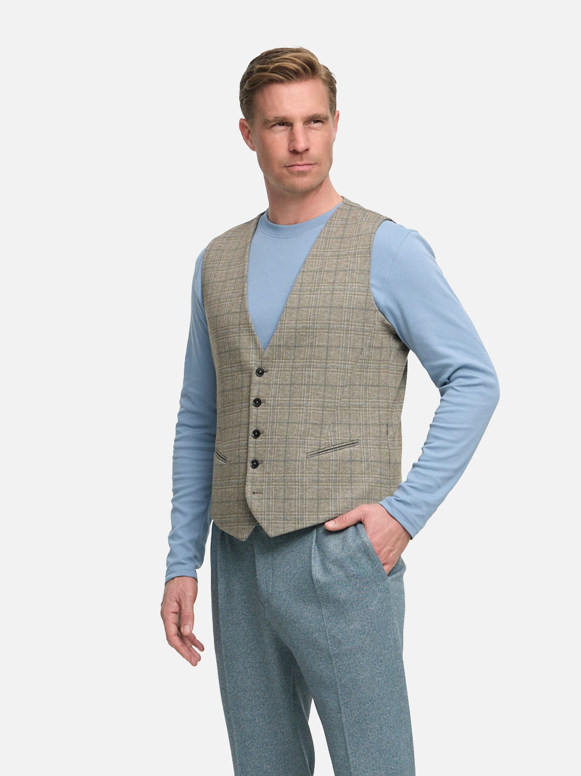 DiWesley Anzugweste Slim Fit | Med. Beige