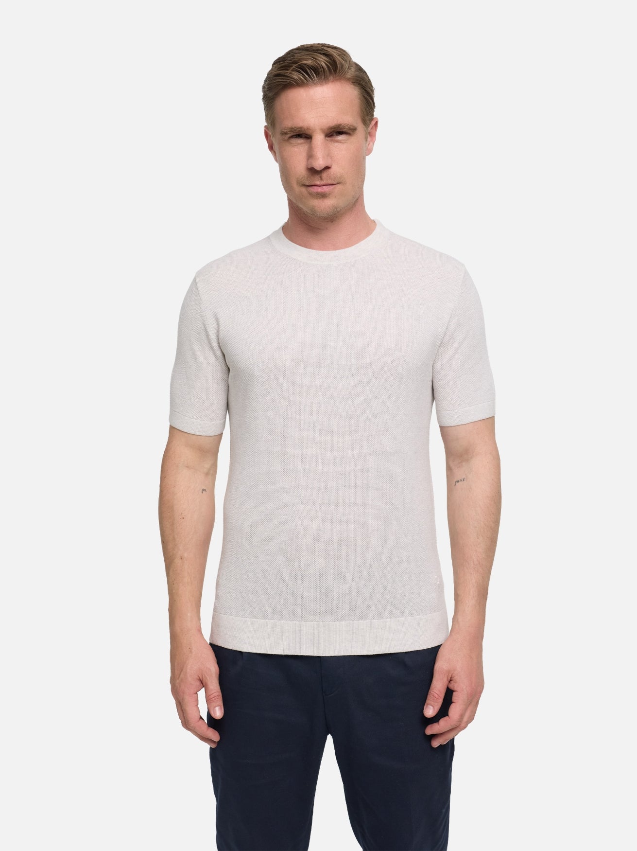 Herren T-Shirt DiVanni in Offwhite, Seitenansicht
