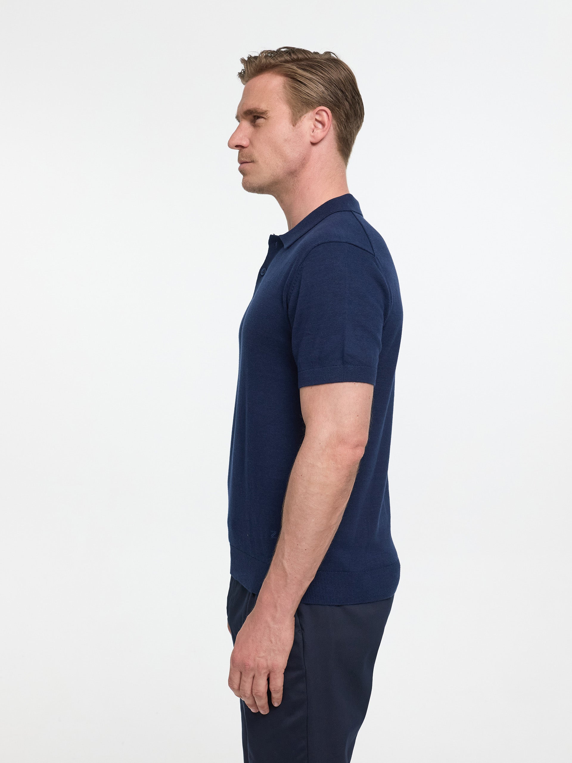 Herren Polo Shirt DiMino in Navy, Seitenansicht