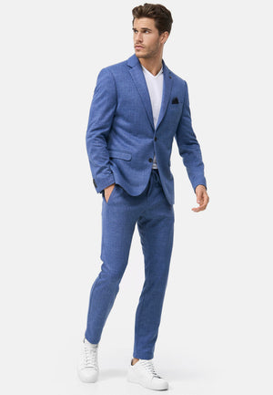 Herren Jersey Anzug in Jeansblue, Vorderansicht