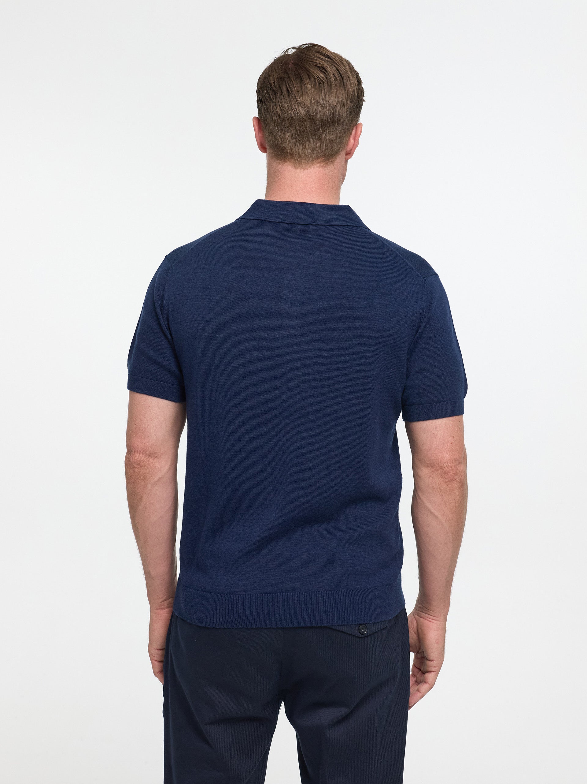 Herren Polo Shirt DiMino in Navy, Rückansicht